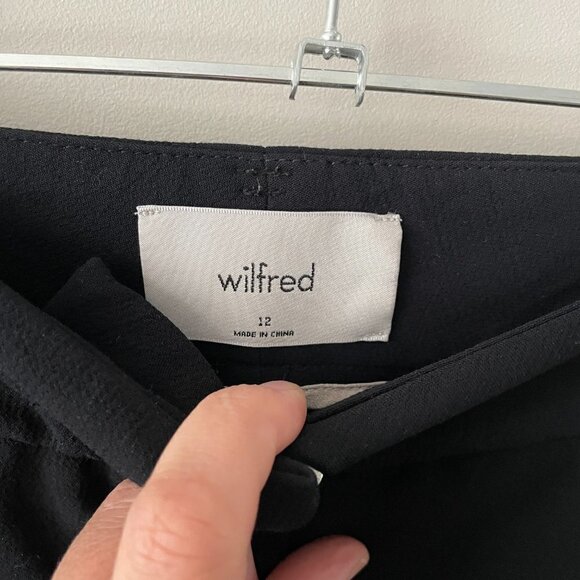 WILFRED Tie Front Straight Leg Pants Black Crepe Womens 12 - Picture 7 of 7